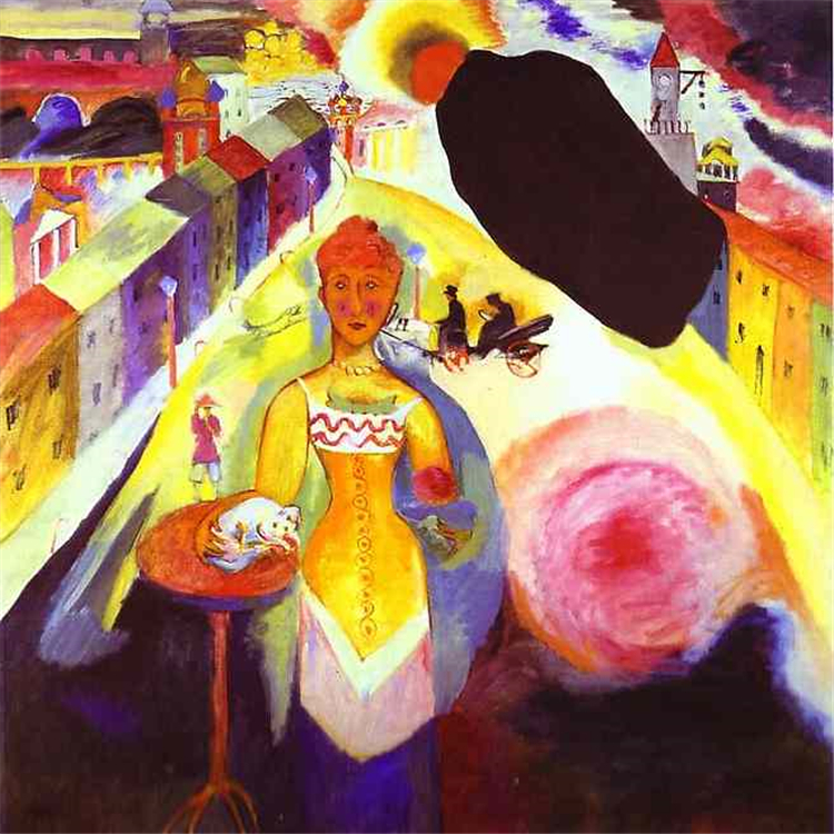 Lady in Moscow 1912 Wassily Kandinsky Abstract Oil Painting